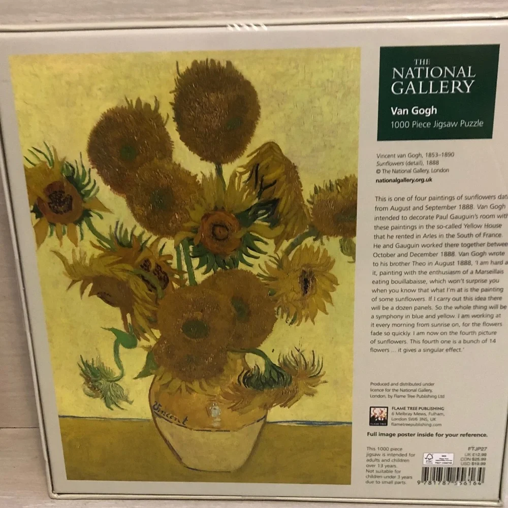 The National Gallery London Van Gogh Sunflowers 1000 Piece Puzzle NEW SEALED